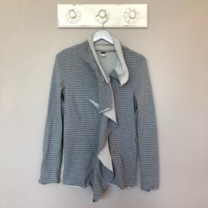 Free People | Gray Striped Zip Up Jacket